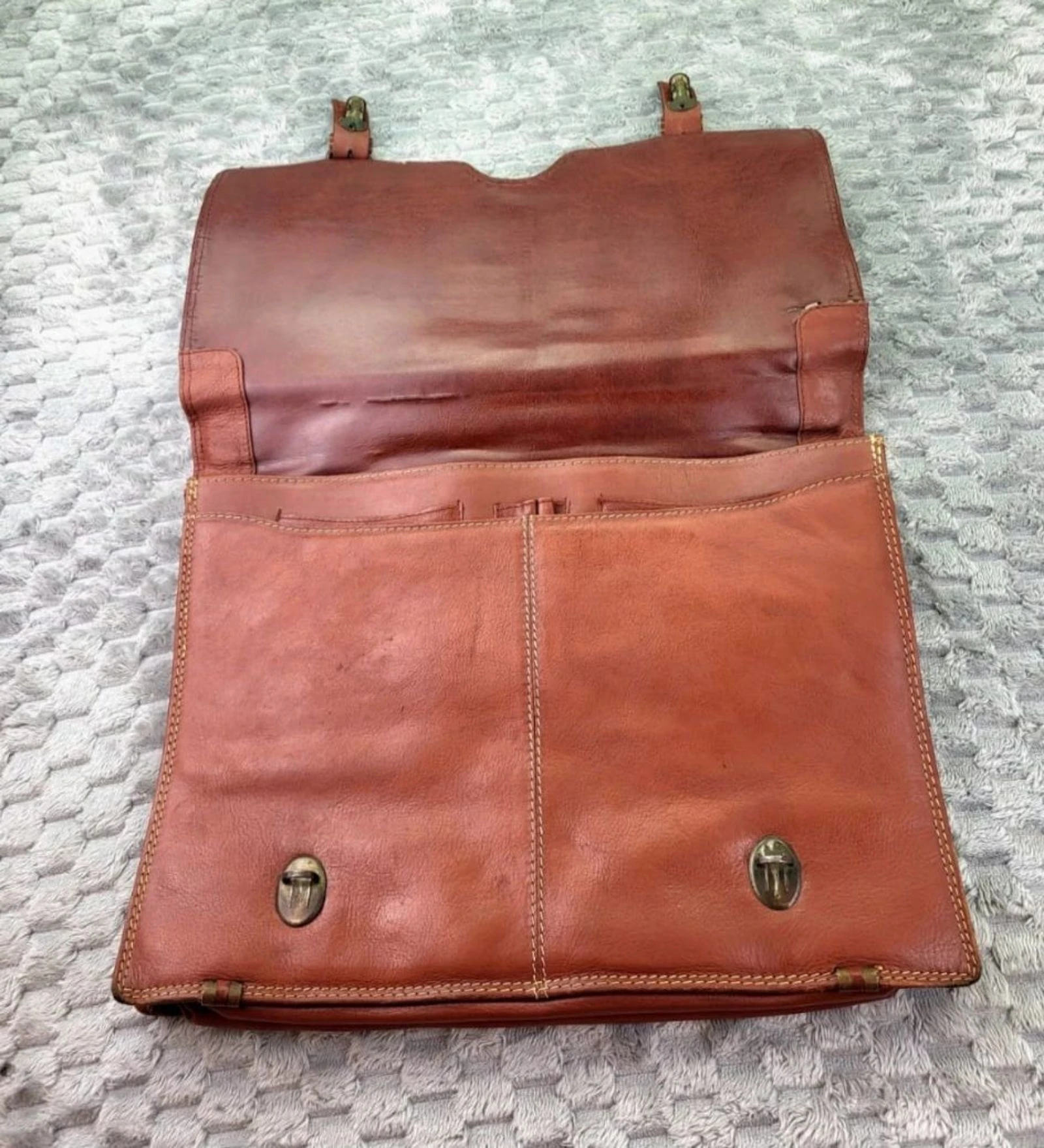 HIDE CRAFT Leren Aktentas Vintage Retro Y2K 90s stijl – photo 7